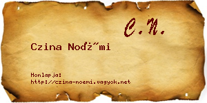 Czina Noémi névjegykártya